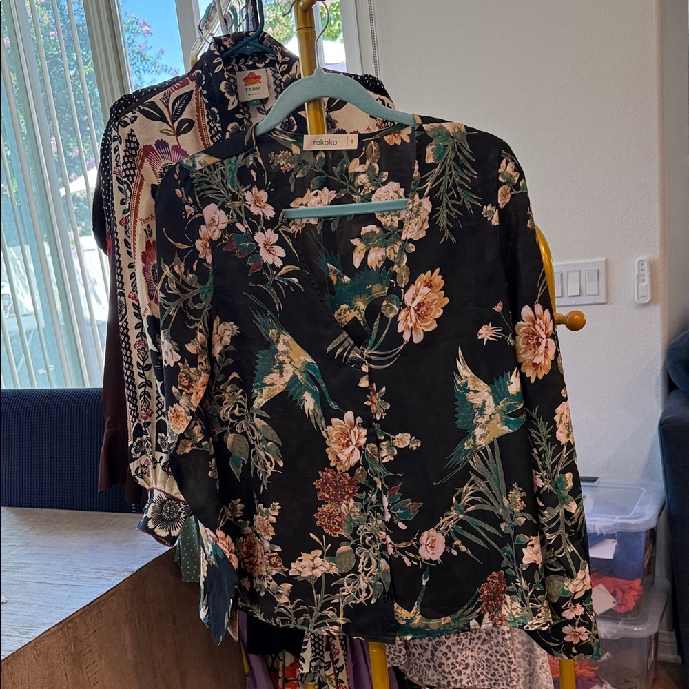 Rococo Sand Black Floral Blouse